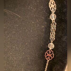 Silver tone with clear bead necklace